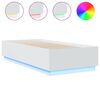 vidaXL Sengeramme med LED-lys hvit 90x200 cm konstruert tre