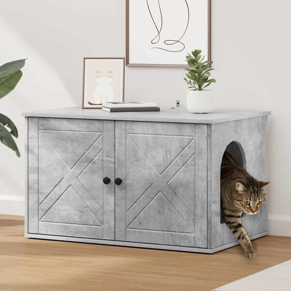 vidaXL Katt Hus Betong 85 x 55 x 50 cm Konstruert tre