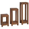 vidaXL Planteholder 3 stk. Naturlig 25 x 25 x 80 cm Massivt Teaktre