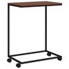 vidaXL Sidebord med hjul svart 55x35x70 cm konstruert tre