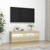 vidaXL TV-benk med LED-lys sonoma eik 100x35x40 cm