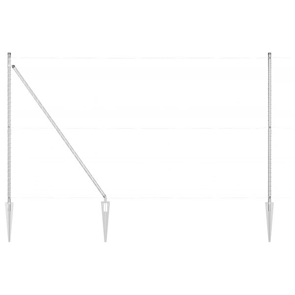 vidaXL Gjerdepåle Annet 52 pcs Grå 3,2 x 3,2 x 170 cm Stål