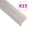 vidaXL Trappeneser L-form 15 stk aluminium 90 cm champagne