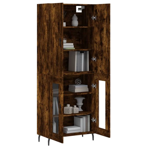 vidaXL Highboard r&oslash;kt eik 69,5x34x180 cm konstruert tre
