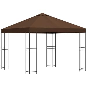 vidaXL Paviljong 3 x 3 m Brun Polyester og st&aring;l 190 gsm
