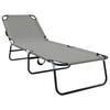 vidaXL Sammenleggbar solstol Gr&aring; 188 x 57 x 86,5 cm Polyester
