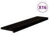 vidaXL Trappetrinn 16 stk brunsvart 110x25x2 cm heltre eik