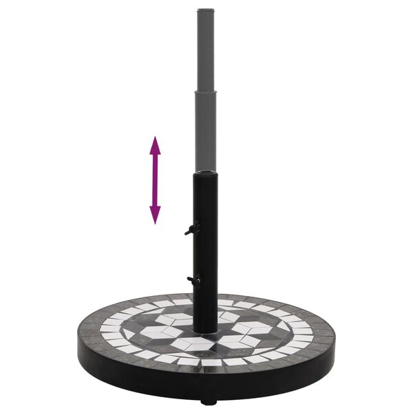 vidaXL Parasollfot svart og hvit rund 12 kg