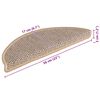 vidaXL Selvklebende trappematter sisal 15 stk 56x17x3 cm lys beige