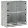 vidaXL Sideskap med glassd&oslash;rer betonggr&aring; 68x37x75,5 cm