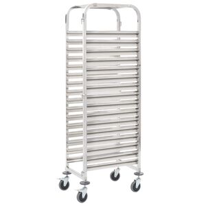 vidaXL Kj&oslash;kkentralle for 16 brett 38x55x163 cm rustfritt st&aring;l