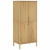 vidaXL Garderobe FLORO voksbrun 77x53x171 cm heltre furu