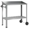 vidaXL Pottebord med hjul S&oslash;lv 96 x 50 x 89 cm Galvanisert st&aring;l