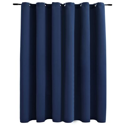 vidaXL Lystett gardin med metallringer blå 290x245 cm