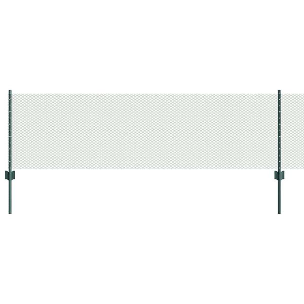 vidaXL Gjerde med stolpe gr&oslash;nn 0,6 x 10 m St&aring;l og PVC