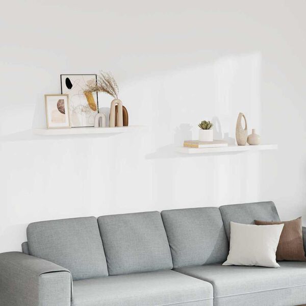 vidaXL Flytende vegghyller 2 stk hvit 90x23,5x3,8 cm MDF
