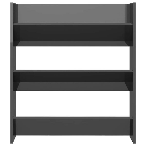 vidaXL Veggskoskap h&oslash;yglans gr&aring; 80x18x90 cm konstruert tre