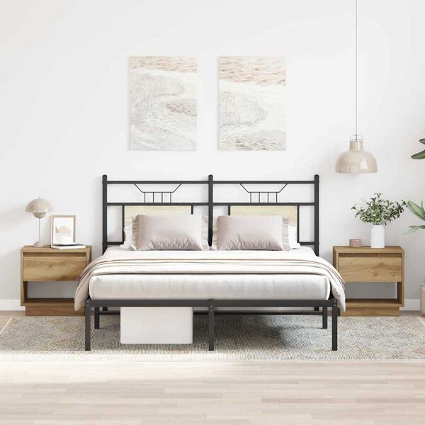 vidaXL Nattbord 2 pcs Artisan Eik 45 x 34 x 44 cm Konstruert tre