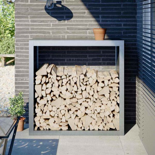 vidaXL Vedstativ 100x40x100 cm galvanisert st&aring;l