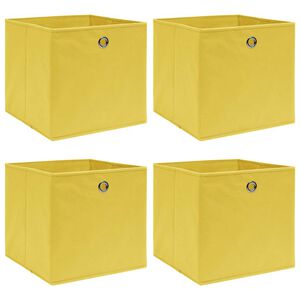 vidaXL Oppbevaringsbokser 4 stk gul 32x32x32 cm stoff