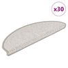 vidaXL Selvklebende trappematter sisal 30 stk 65x21x4 cm platina