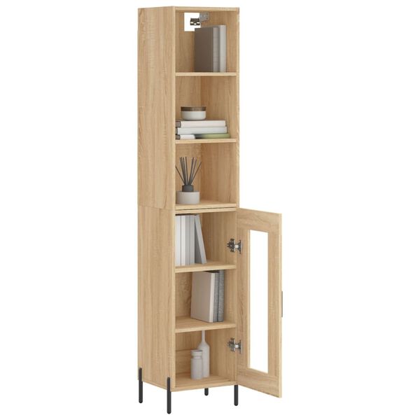 vidaXL Highboard sonoma eik 34,5x34x180 cm konstruert tre