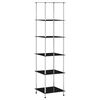 vidaXL Hylle 6 etasjer svart 40x40x160 cm herdet glass