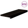 vidaXL Trappetrinn 12 stk brunsvart 70x30x2 cm heltre eik
