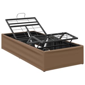 vidaXL Elektrisk Justerbar Seng Ramme Lysebrun 200 x 80 x 33,5 cm St&aring;l