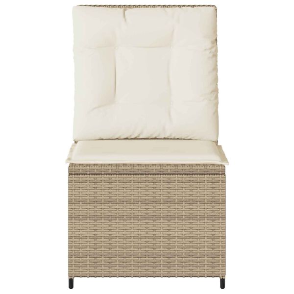 vidaXL Hagemøbelsofa med pute Beige Poly rattan