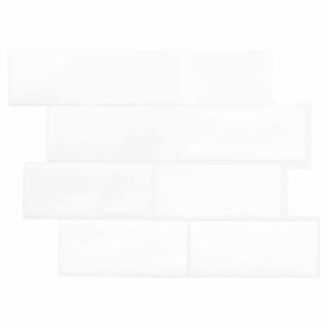 vidaXL Subway-flis 10 pcs Hvit 29 x 21 cm Polyuretan og PET