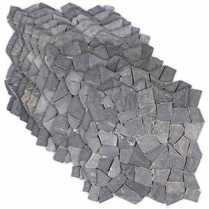 vidaXL Mosaic Fliser M&oslash;rkegr&aring; 30 x 30 cm Marmor
