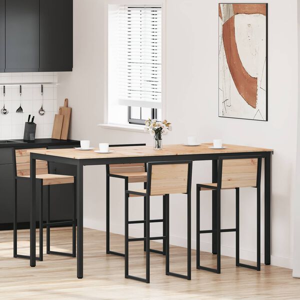 vidaXL Barbord Naturlig 110 x 55 x 105 cm Massiv furu