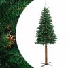 vidaXL Slankt juletre med ekte tre og furukongler grønn 180 cm PVC