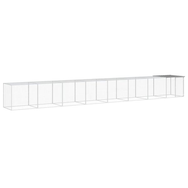 vidaXL Kyllingbur med tak lysegr&aring; 803x98x90 cm galvanisert st&aring;l