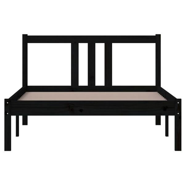 vidaXL Sengeramme svart heltre 100x200 cm