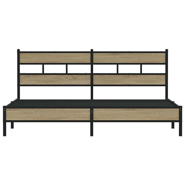 vidaXL Sengeramme i metall uten madrass sonoma eik 193x203 cm