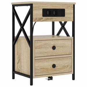 vidaXL Nattbordskap Sonoma eik 40 x 31 x 60 cm Konstruert tre