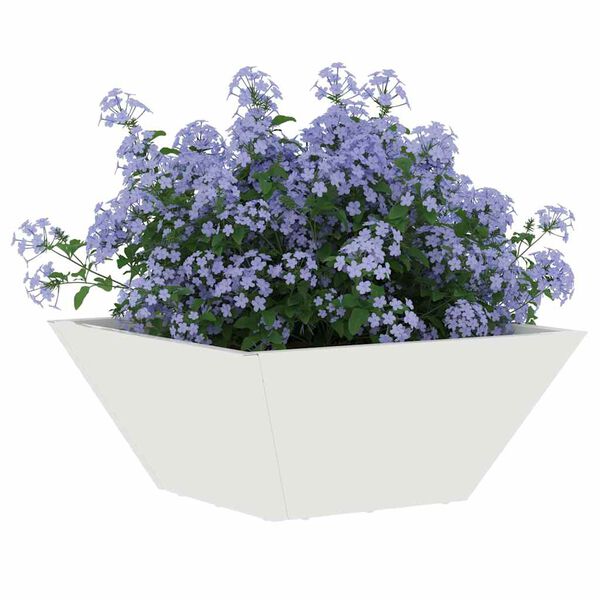 vidaXL Hageblomsterpotte 5 pcs Hvit 35 x 35 x 15 cm Kaldvalsest&aring;l