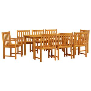 vidaXL Hage Spisegruppe 9 pcs Brun Solid akasietre