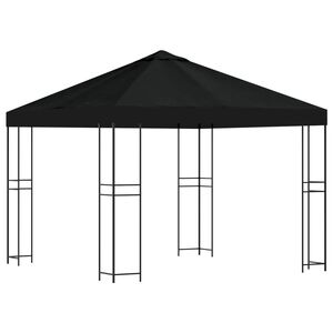 vidaXL Paviljong 3 x 3 m Svart Polyester og st&aring;l 190 gsm