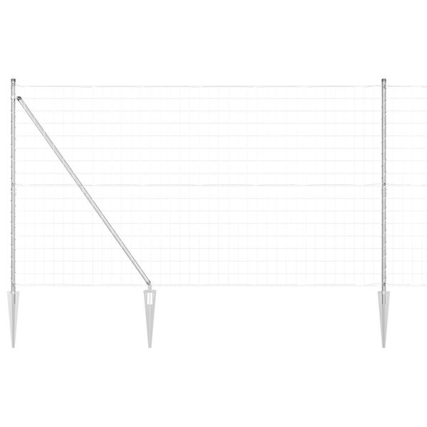 vidaXL Gjerde med stolpe s&oslash;lv 1,6 x 10 m St&aring;l