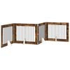 vidaXL Foldbar hundegitter med stativer 4 pcs R&oslash;kt Eik 401 cm