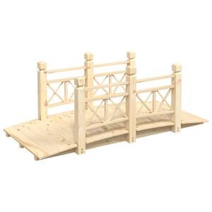 vidaXL Hagebro med rekkverk 150x67x56cm heltre gran