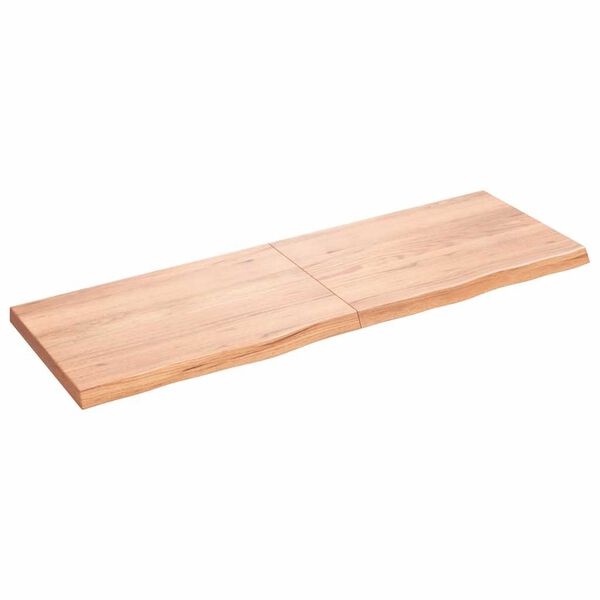 vidaXL Benkeplate til bad lysebrun 180x60x(2-6) cm behandlet heltre