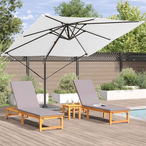 vidaXL Roma parasol Beige 286 x 285 x 265 cm Polyester og aluminium