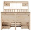 vidaXL Seng med bokhylle uten madrass 135x190 cm heltre furu