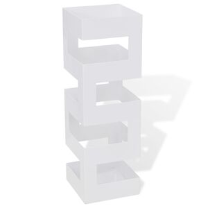 Hvit kvadratisk Paraplyholder Stokk i st&aring;l 48,5 cm