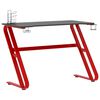 vidaXL Gamingbord med ZZ-formede ben svart og r&oslash;d 110x60x75 cm