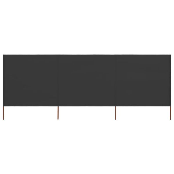 vidaXL Vindskjerm 3 paneler stoff 400x80 cm antrasitt